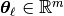 \bm\theta_\ell\in\mathbb{R}^m